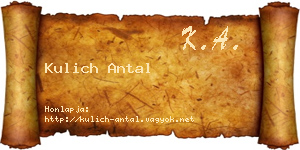 Kulich Antal névjegykártya